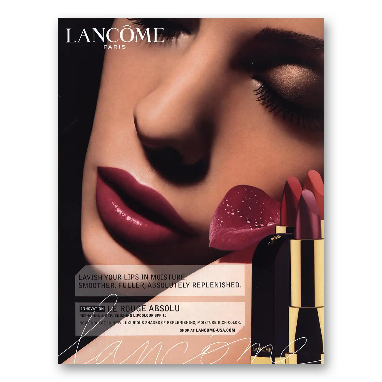 2006 Lancome Lavish Your Lips Vintage Magazine Print Ad