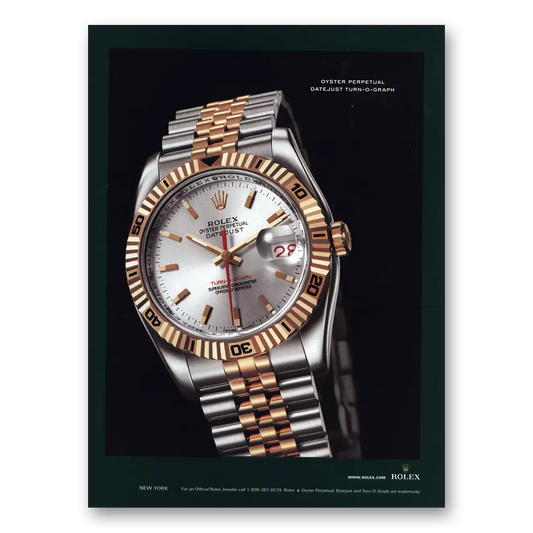 2006 Rolex Oyster Perpetual Datejust Turn O Graph Vintage Magazine Print Ad