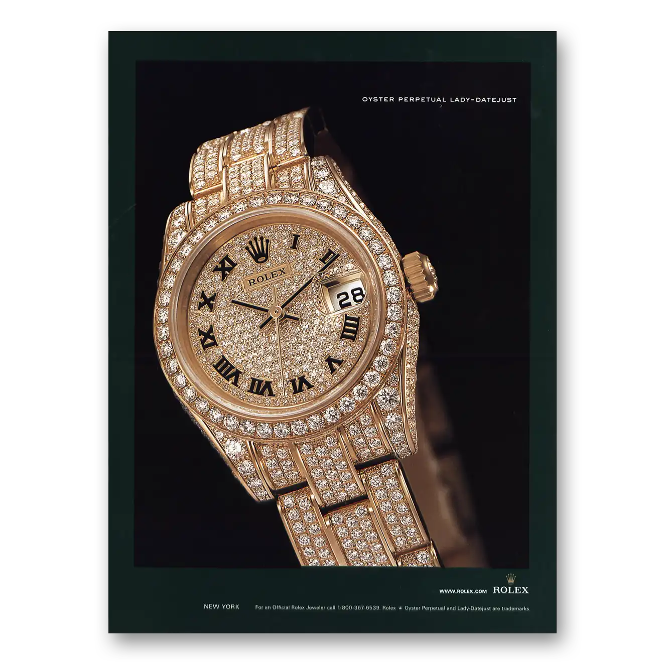 2006 Rolex Oyster Perpetual Lady Datejust Vintage Magazine Print Ad