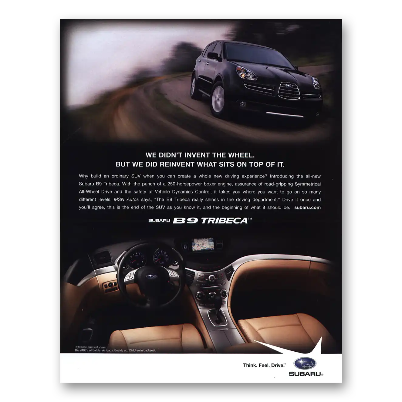 2006 Subaru Tribeca Invent the Wheel Vintage Magazine Print Ad