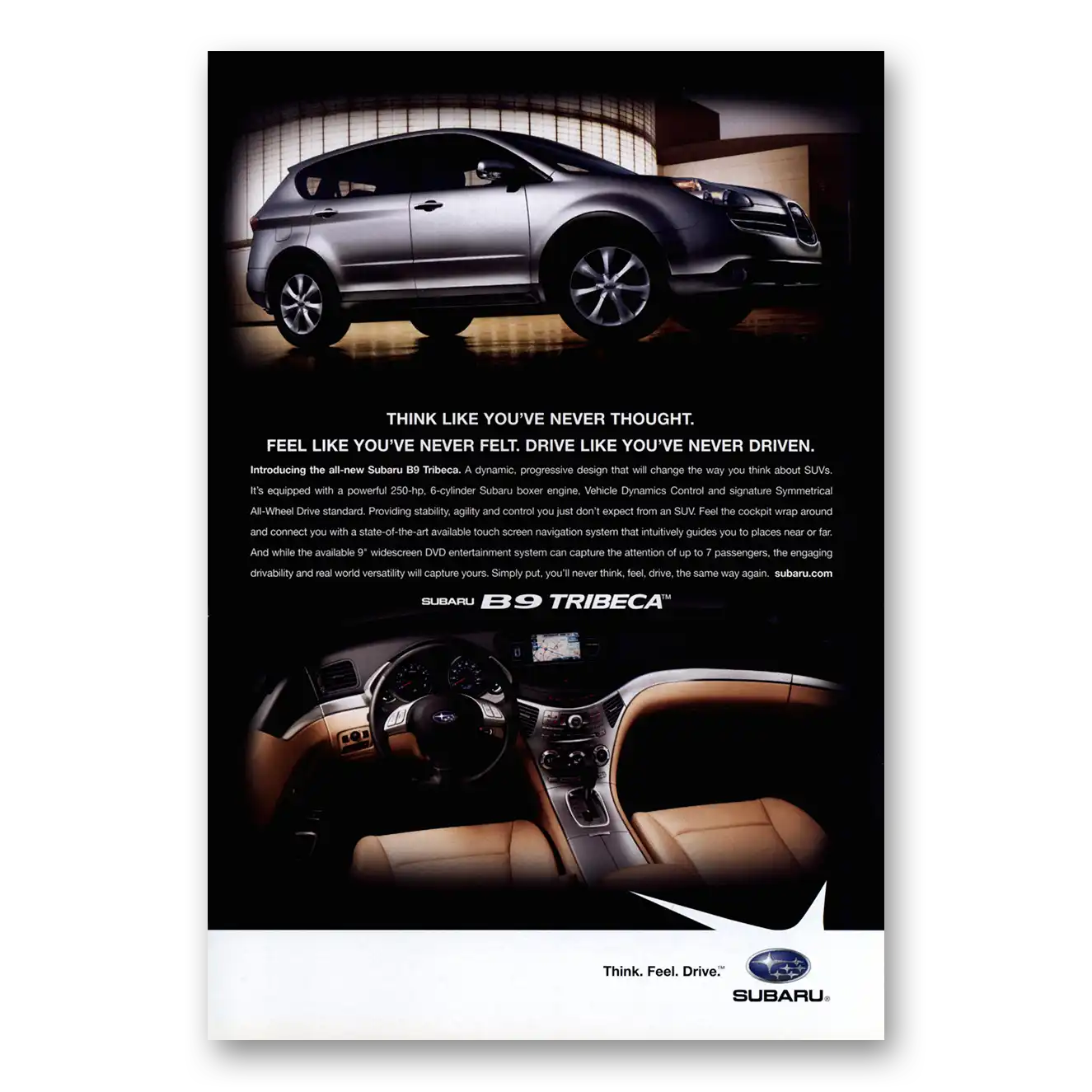 2005 Subaru Tribeca B9 Tribeca Drive Like You’ve Never Driven Vintage Magazine Print Ad