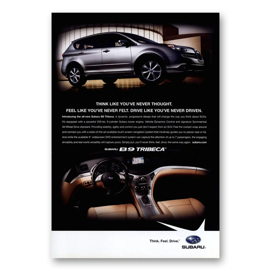 2005 Subaru Tribeca B9 Tribeca Drive Like You’ve Never Driven Vintage Magazine Print Ad