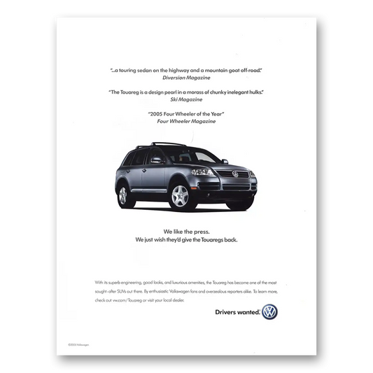 2006 Volkswagen Touareg We Like the Press Vintage Magazine Print Ad