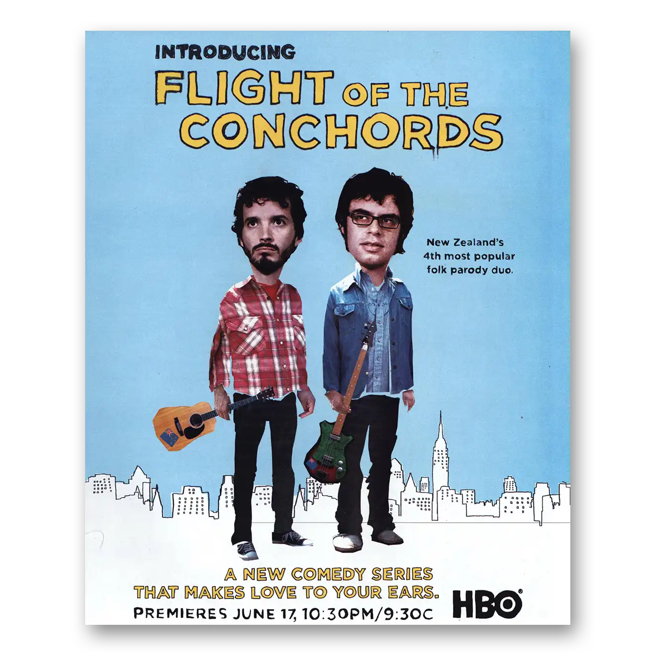 2007 Flight of the Conchords Promo Folk Parody Duo Vintage Magazine Print Ad