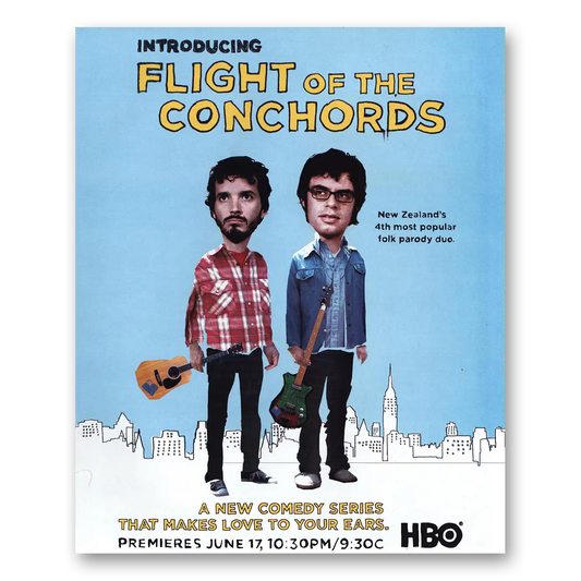 2007 Flight of the Conchords Promo Folk Parody Duo Vintage Magazine Print Ad