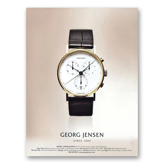 2007 Georg Jensen Watch Koppel Chronograph Vintage Magazine Print Ad