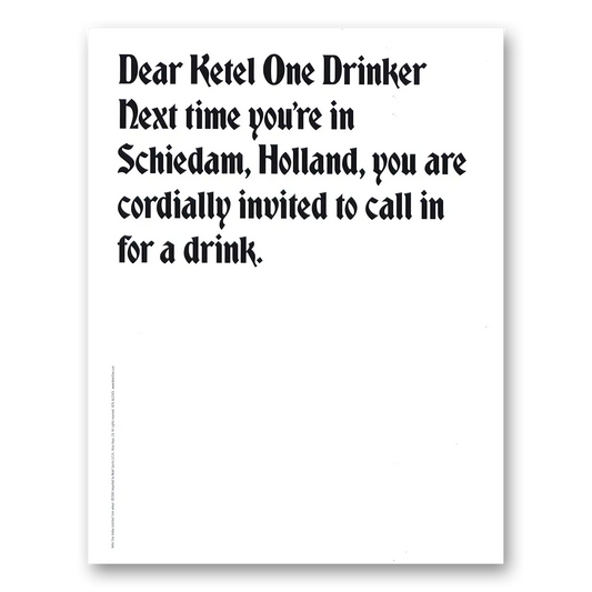 2007 Ketel One Vodka Schiedam Holland Vintage Magazine Print Ad