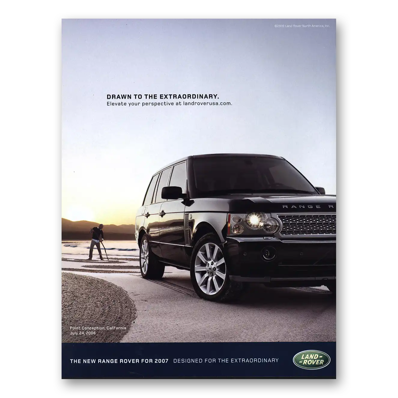 2007 Land Rover Drawn To Extraordinary Vintage Magazine Print Ad