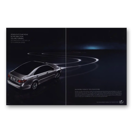 2007 Lexus ES350 Headlights That Move Vintage Magazine Print Ad