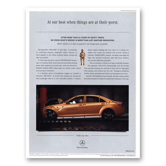 2007 Mercedes Benz Best When Things Are Worst Vintage Magazine Print Ad