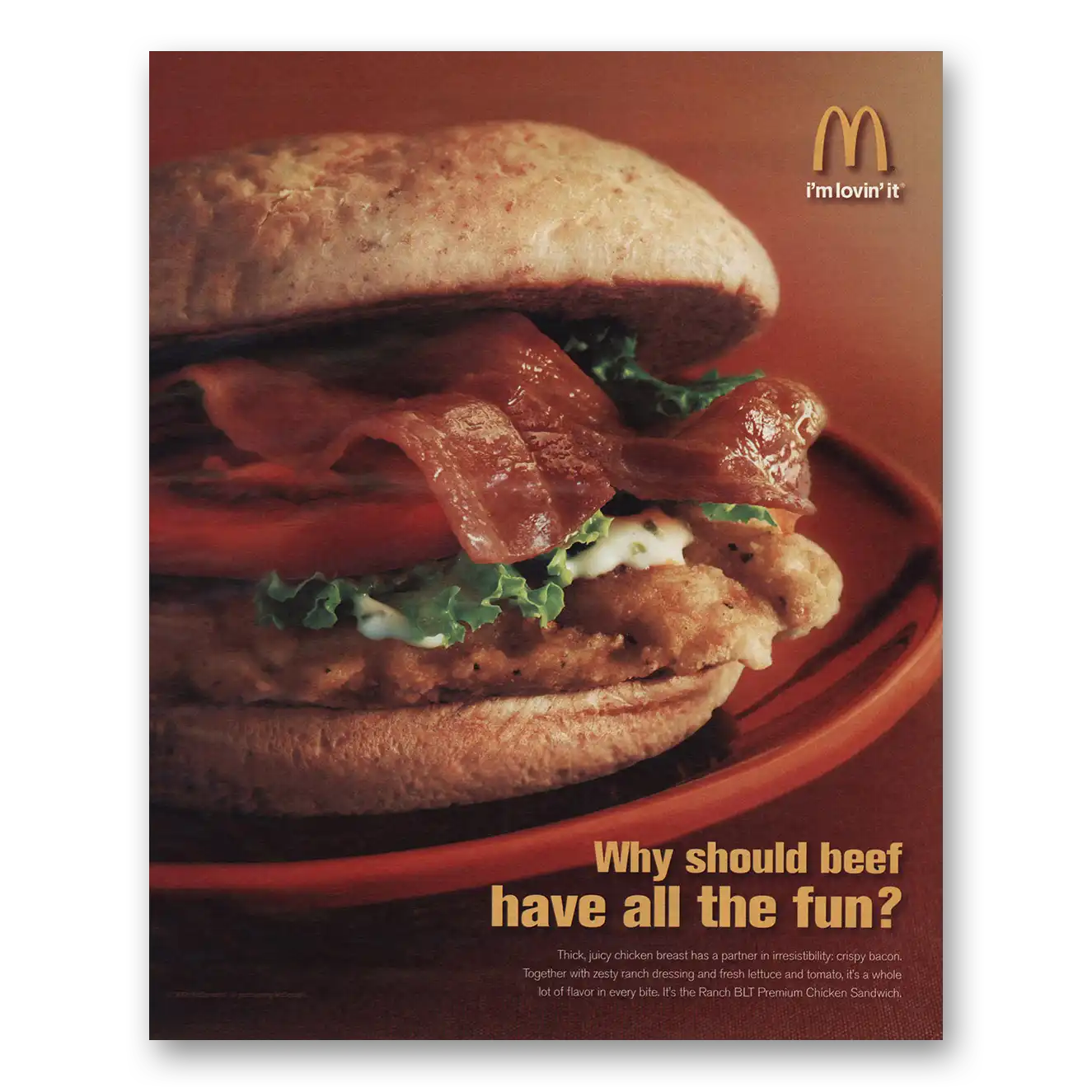 2007 McDonalds Why Should Beef Have All the Fun Vintage Magazine Print Ad