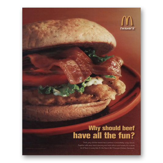 2007 McDonalds Why Should Beef Have All the Fun Vintage Magazine Print Ad