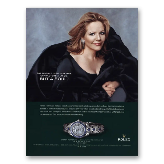 2007 Rolex Renee Fleming Vintage Magazine Print Ad