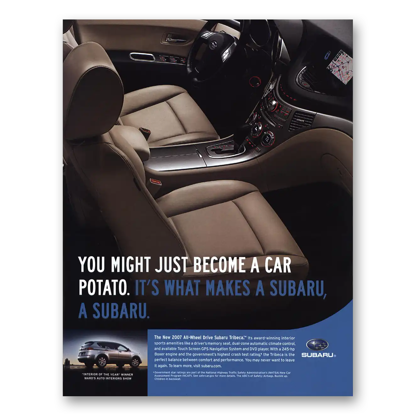 2007 Subaru Tribeca Become Car Potato Vintage Magazine Print Ad