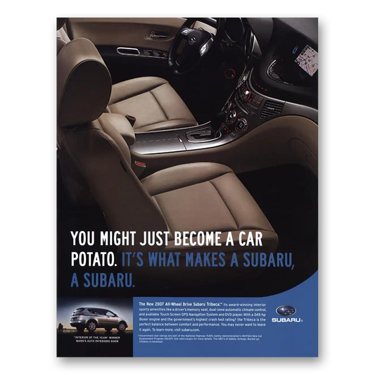 2007 Subaru Tribeca Become Car Potato Vintage Magazine Print Ad