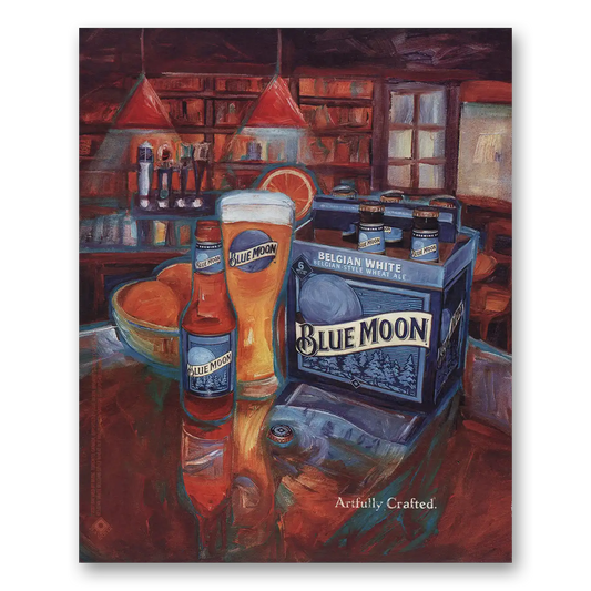 2008 Blue Moon Ale Artfully Crafted Vintage Magazine Print Ad