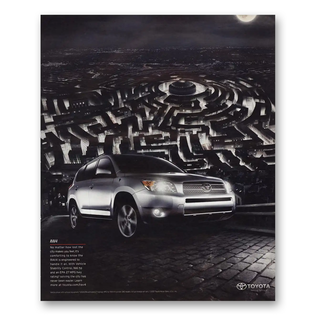 2008 Toyota RAV4 No Matter How Lost Vintage Magazine Print Ad