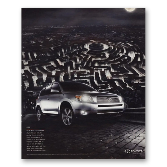 2008 Toyota RAV4 No Matter How Lost Vintage Magazine Print Ad