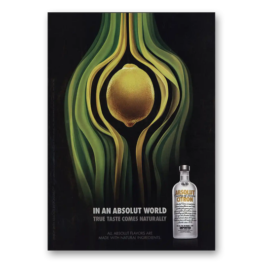 2009 Absolut Vodka Absolut World Citron Vintage Magazine Print Ad