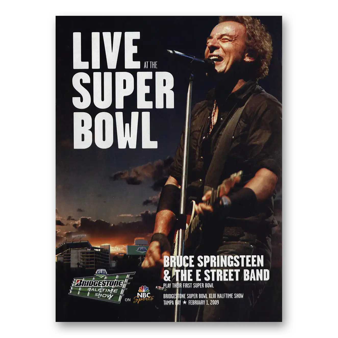 2009 Bruce Springsteen Promo Super Bowl Half Time Vintage Magazine Print Ad