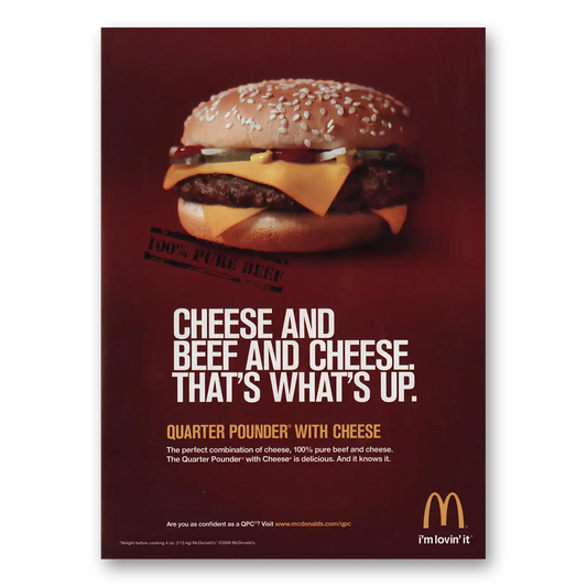 2009 McDonalds Cheese and Beef and Cheese Vintage Magazine Print Ad