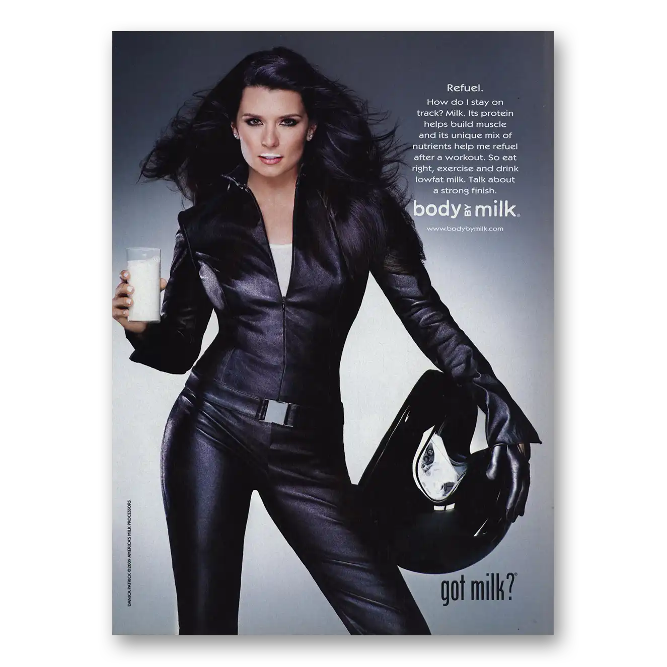 2009 Got Milk Danica Patrick Vintage Magazine Print Ad