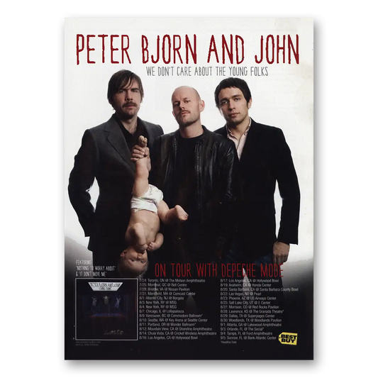 2009 Peter Bjorn and John Tour With Depeche Mode Vintage Magazine Print Ad