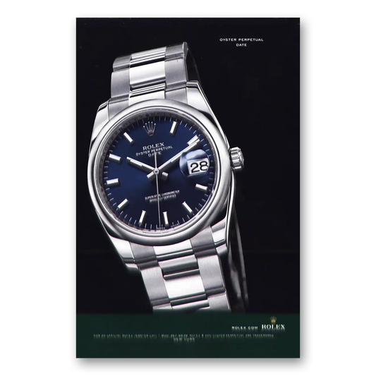 2009 Rolex Oyster Perpetual Date Vintage Magazine Print Ad