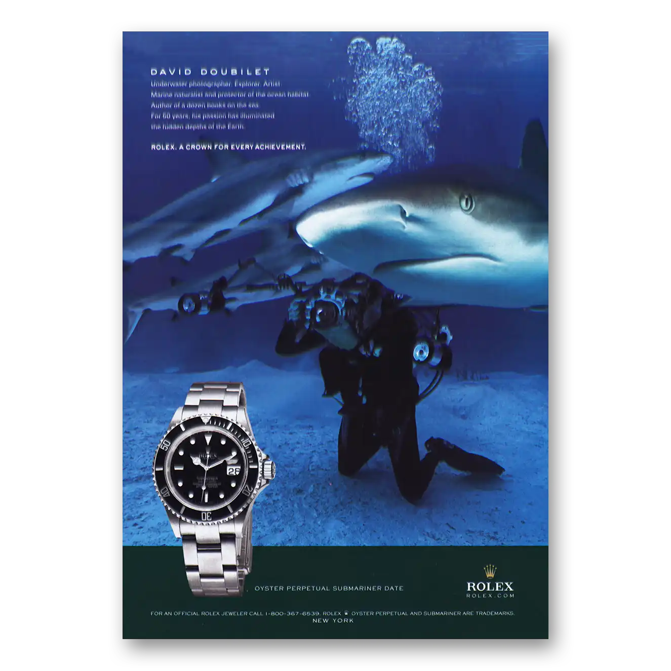 2009 Rolex David Doubilet Vintage Magazine Print Ad