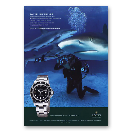2009 Rolex David Doubilet Vintage Magazine Print Ad