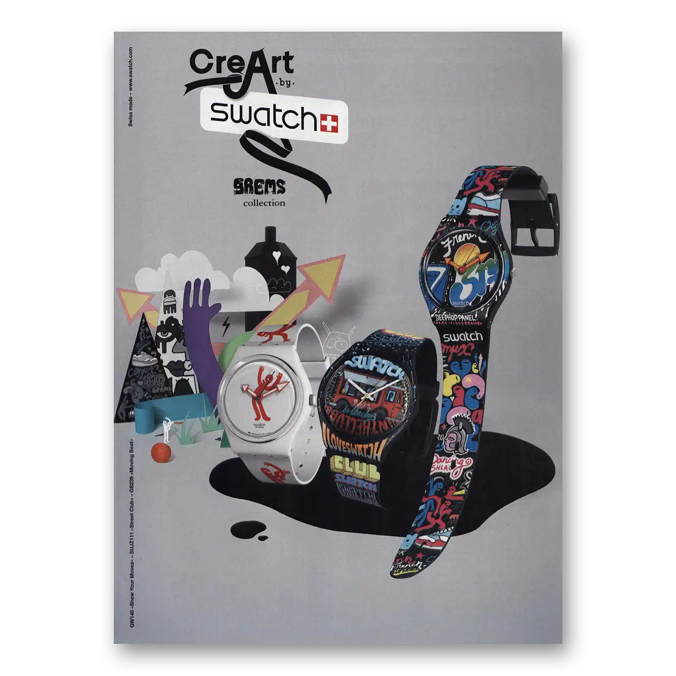 2009 Swatch Watch SREMS Collection Vintage Magazine Print Ad