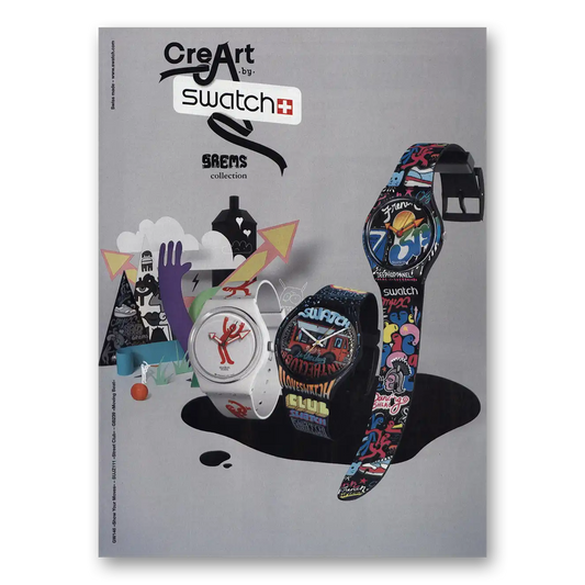 2009 Swatch Watch SREMS Collection Vintage Magazine Print Ad