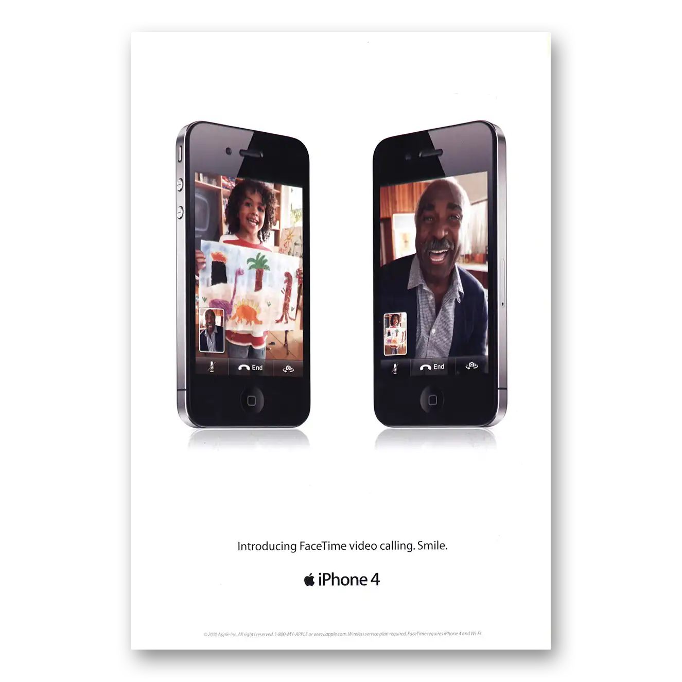 2010 Apple iPhone Introducing FaceTime Vintage Magazine Print Ad