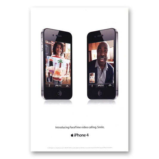 2010 Apple iPhone Introducing FaceTime Vintage Magazine Print Ad