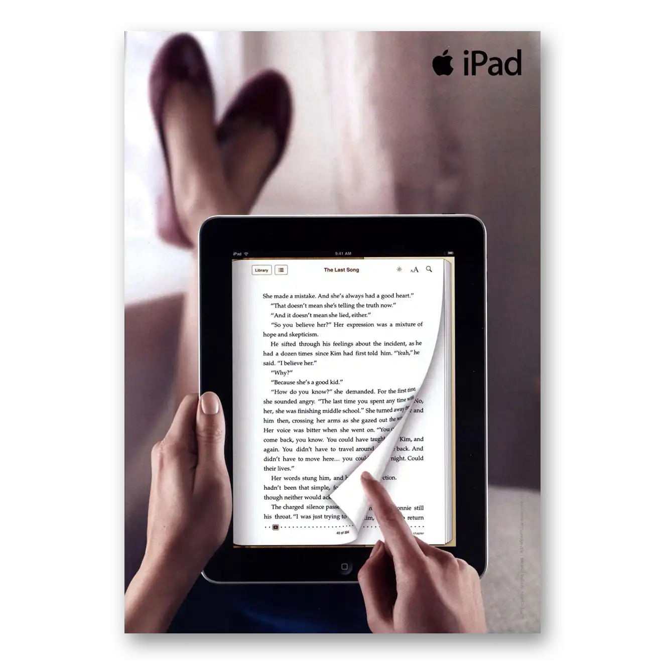 2010 Apple iPad Last Song Vintage Magazine Print Ad