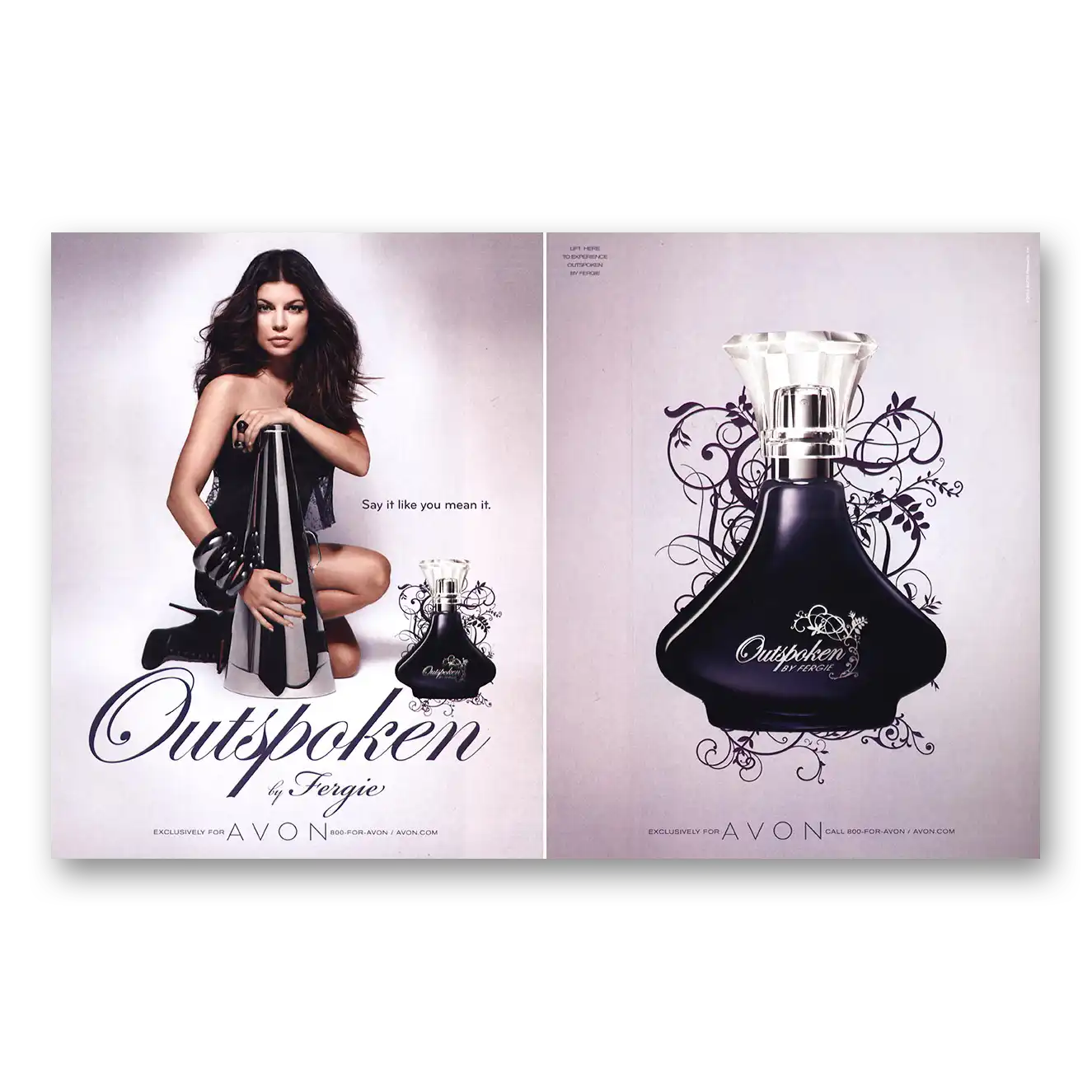 2010 Avon Outspoken Perfume by Fergie Vintage Magazine Print Ad