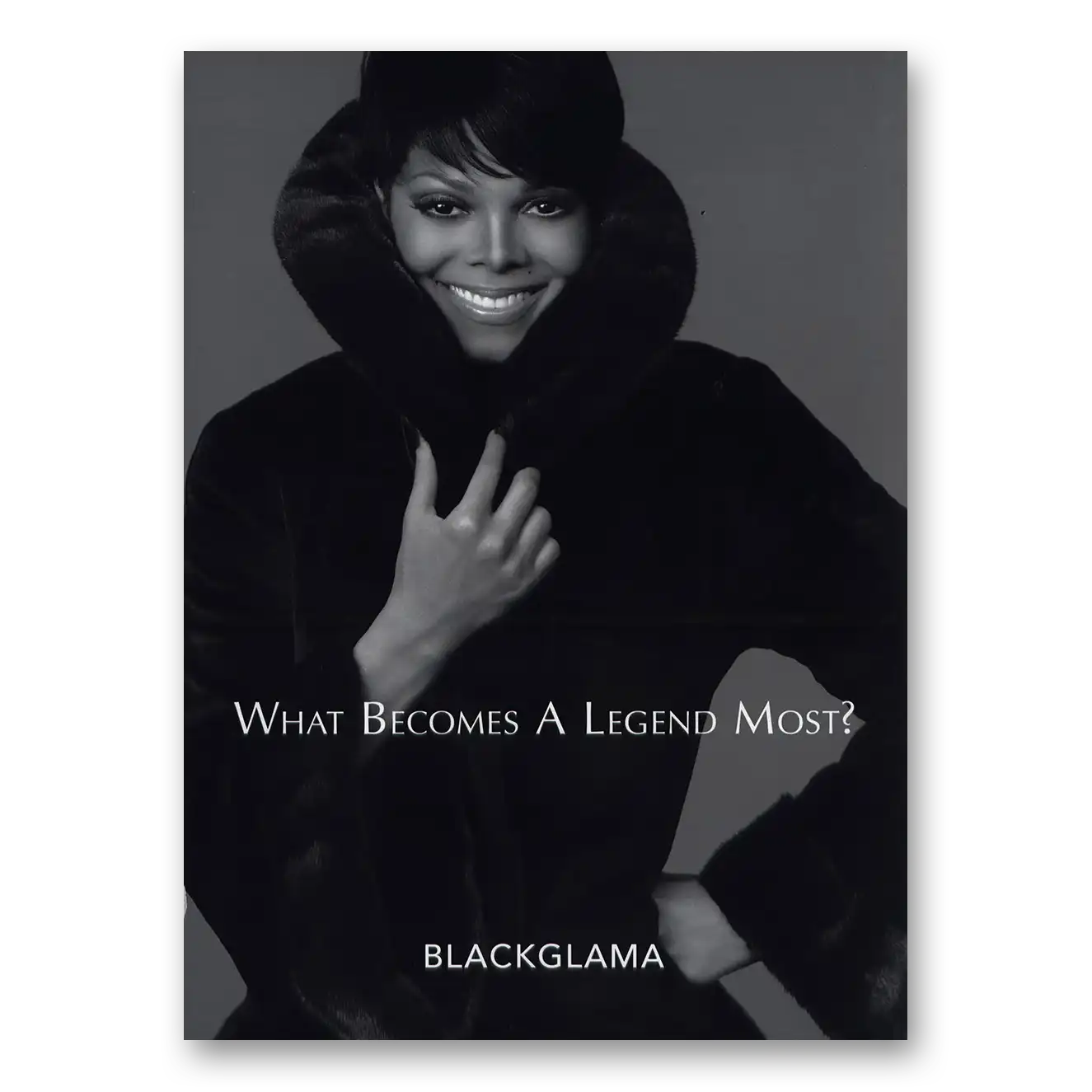 2010 Blackglama Janet Jackson Vintage Magazine Print Ad