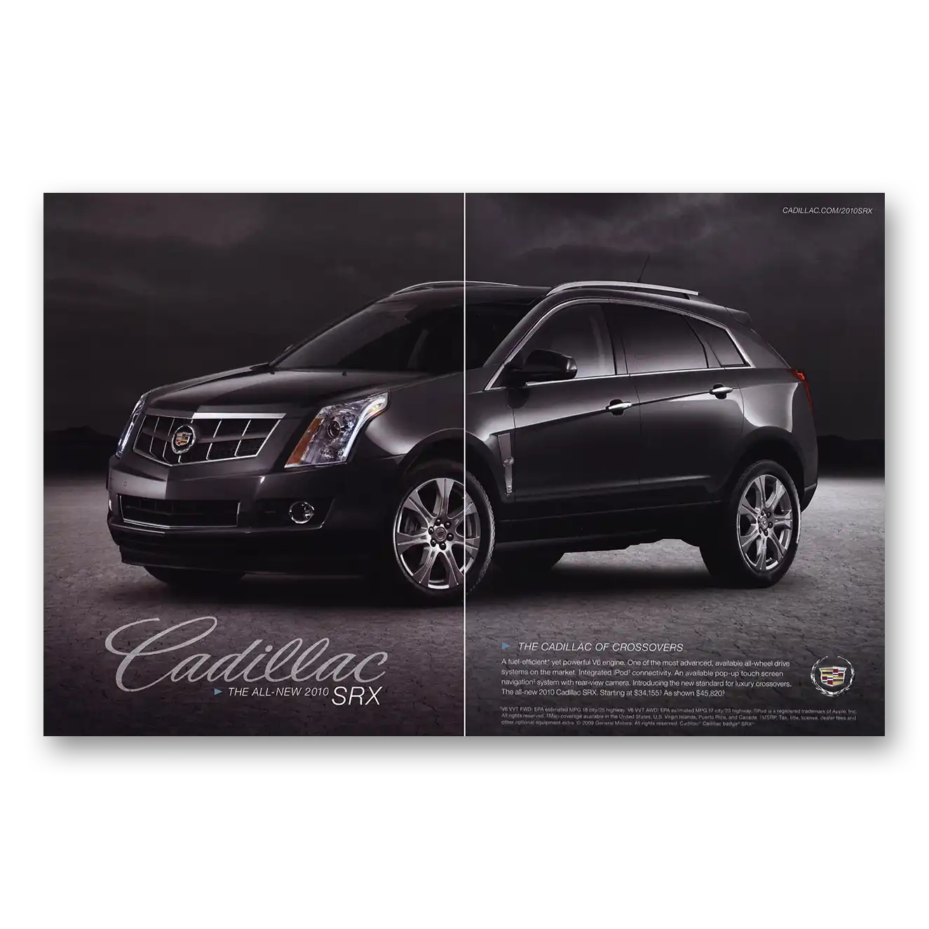 2010 Cadillac SRX Cadillac of Crossovers Vintage Magazine Print Ad