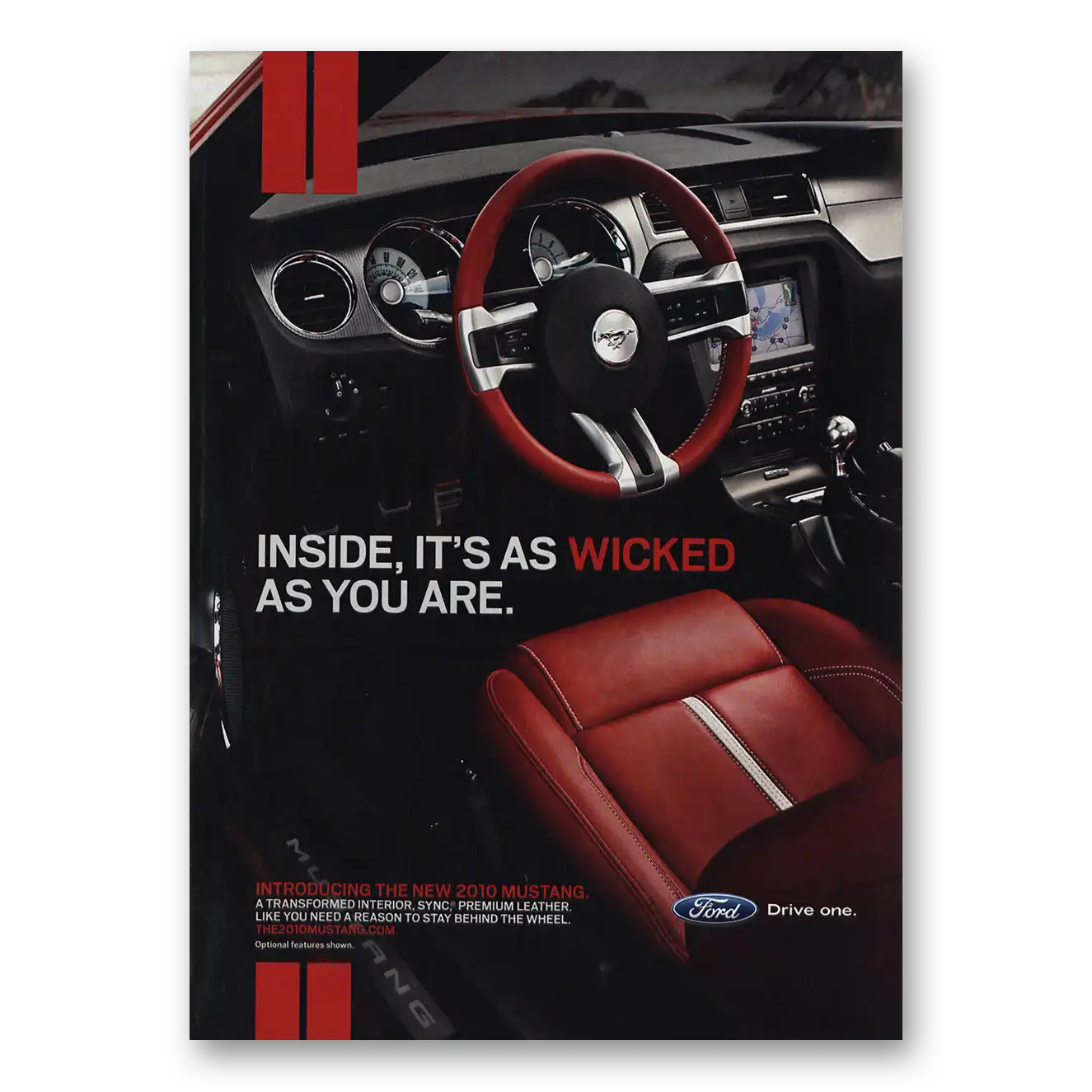 2010 Ford Mustang Inside Wicked As You Are Vintage Magazine Print Ad