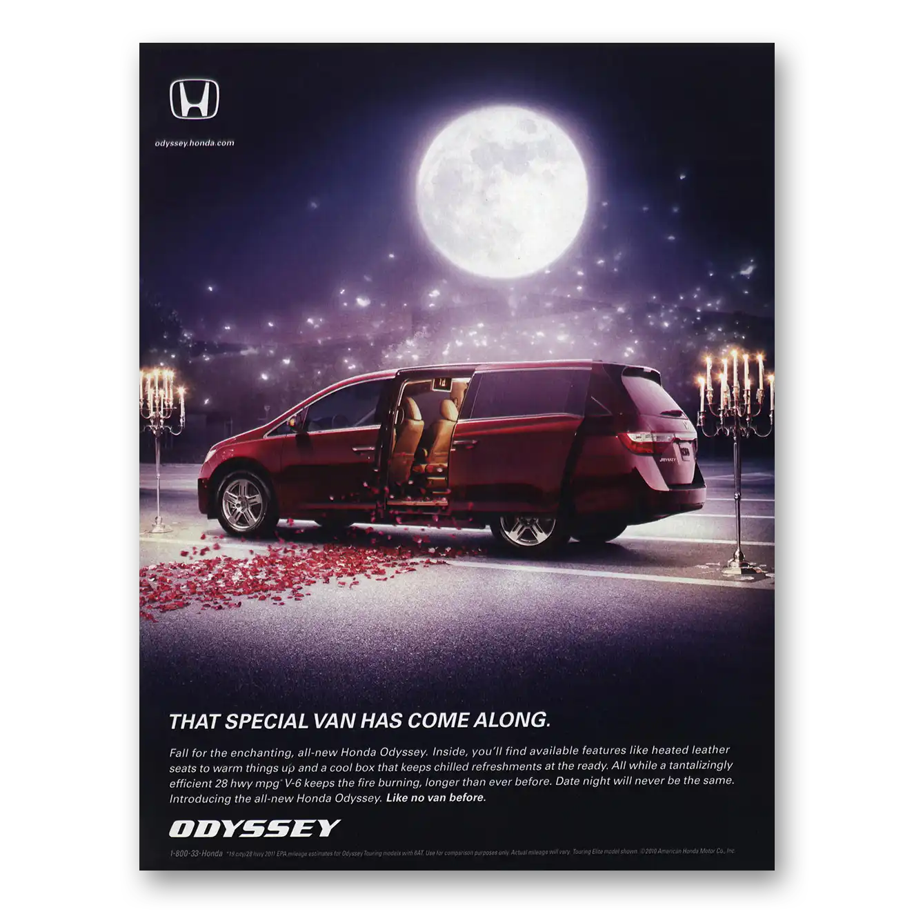 2010 Honda Odyssey Special Van Has Come Along Vintage Magazine Print Ad