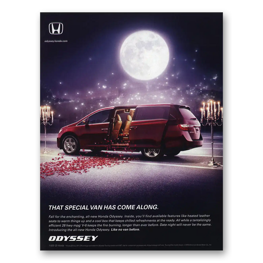 2010 Honda Odyssey Special Van Has Come Along Vintage Magazine Print Ad