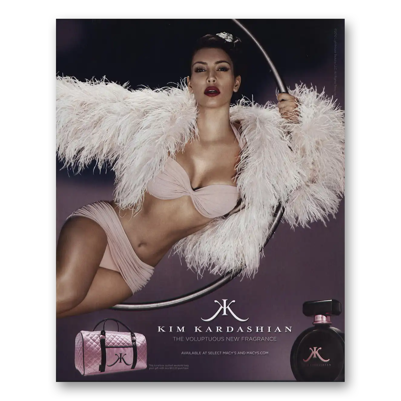 2010 Kim Kardashian Voluptuous New Fragrance Vintage Magazine Print Ad