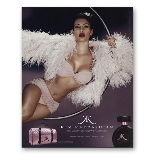 2010 Kim Kardashian Voluptuous New Fragrance Vintage Magazine Print Ad