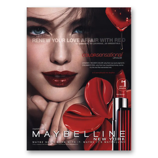 2010 Maybelline Love Affair With Red Vintage Magazine Print Ad