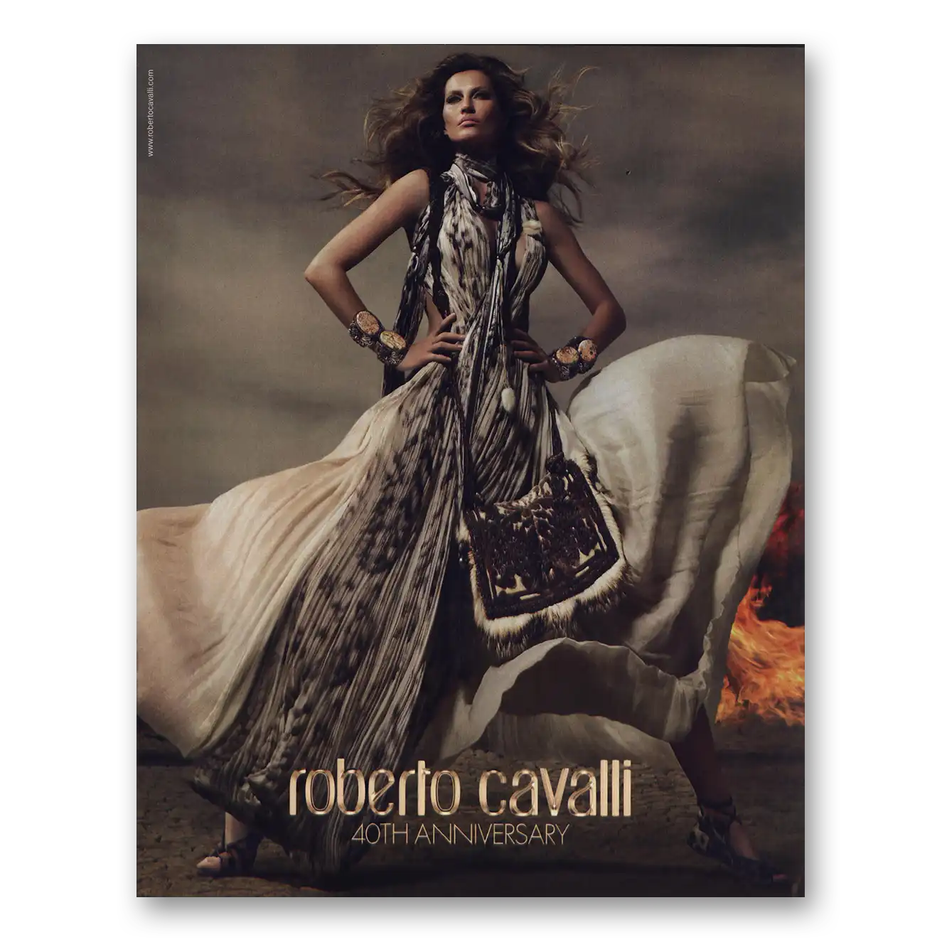 2010 Roberto Cavalli 40th Anniversary Vintage Magazine Print Ad