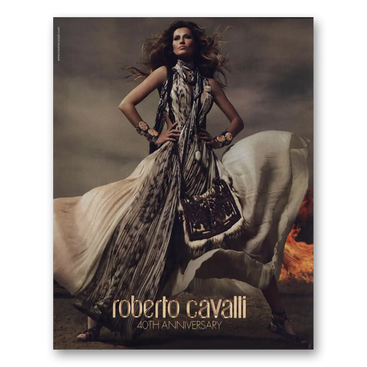 2010 Roberto Cavalli 40th Anniversary Vintage Magazine Print Ad