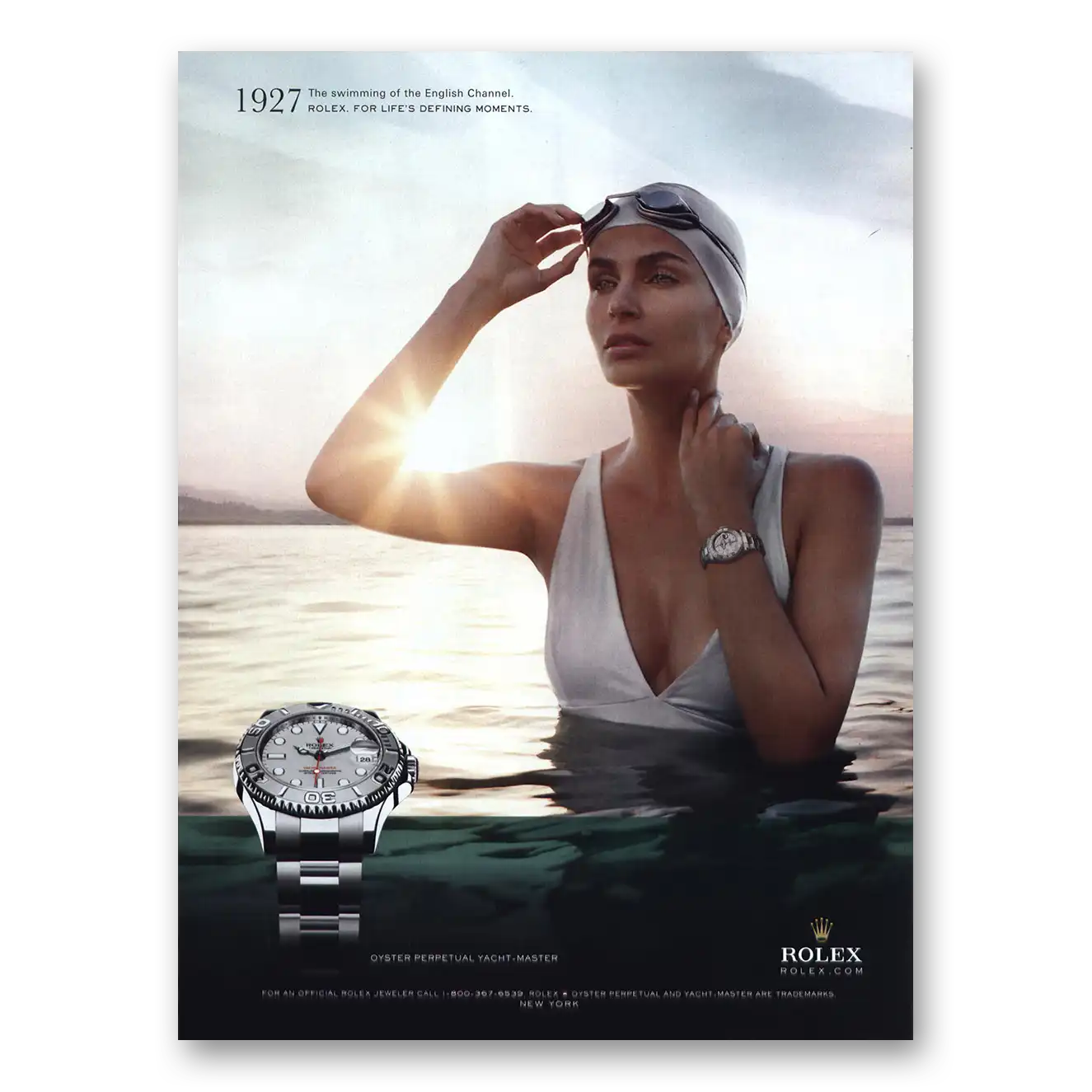 2010 Rolex 1927 Swimming English Channel Vintage Magazine Print Ad