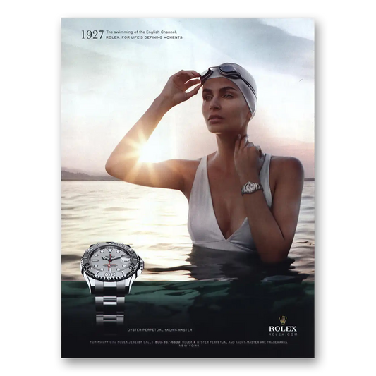 2010 Rolex 1927 Swimming English Channel Vintage Magazine Print Ad