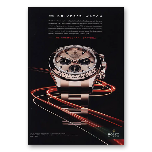 2010 Rolex The Drivers Watch Vintage Magazine Print Ad