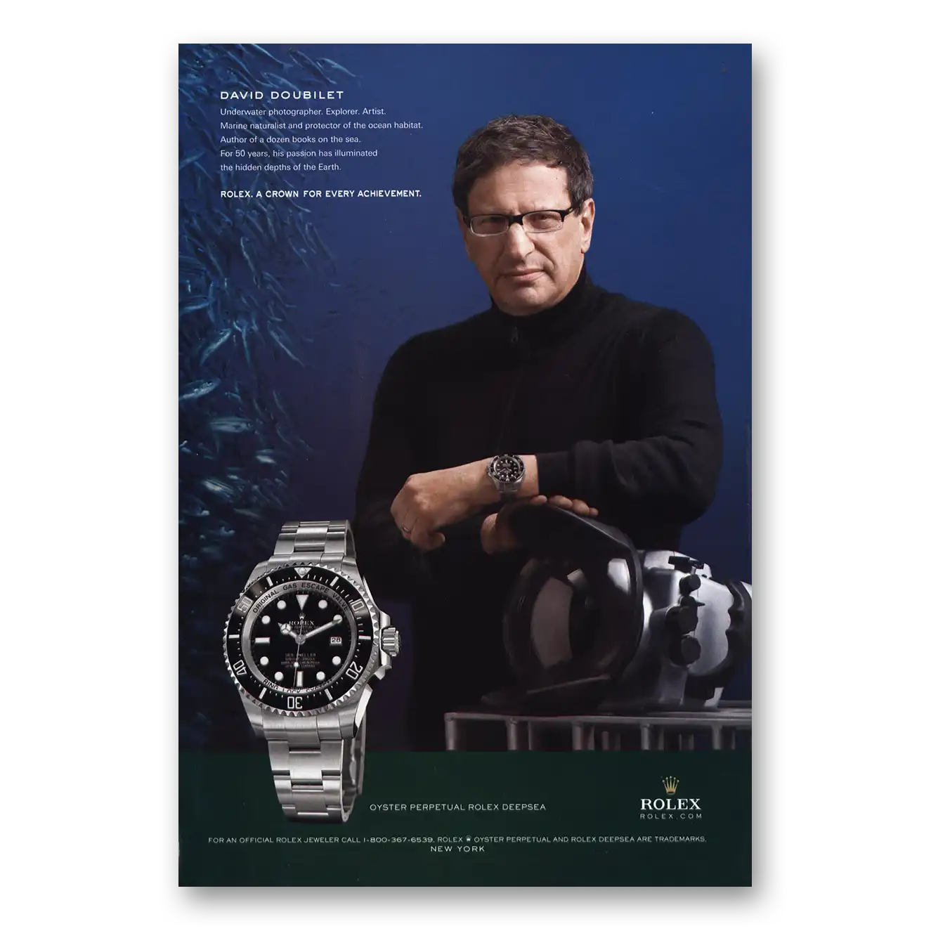 2010 Rolex David Doubilet Vintage Magazine Print Ad